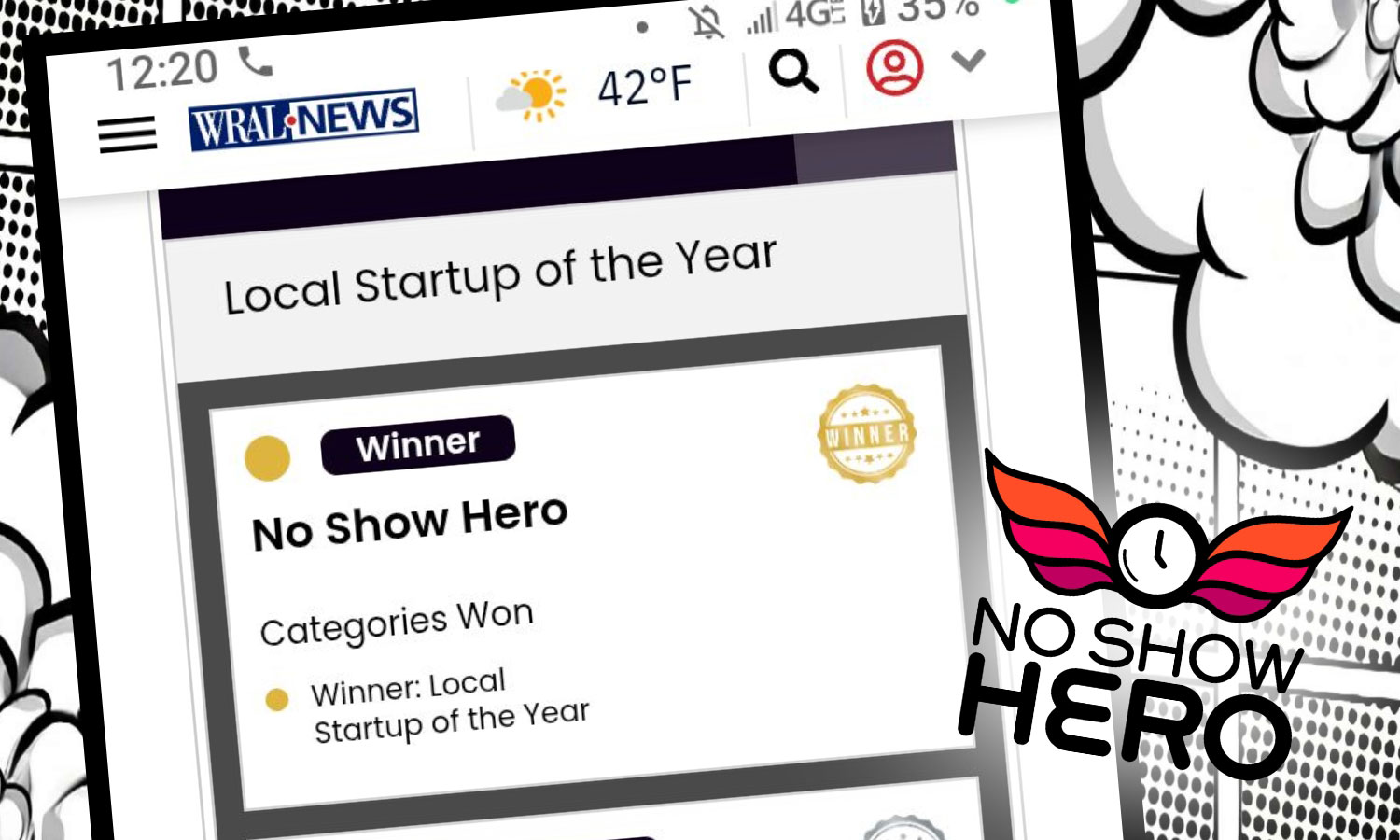 No Show Hero named WRAL 2024 Voters’ Choice Awards Five Star Award Winner for Local Startup of the Year!